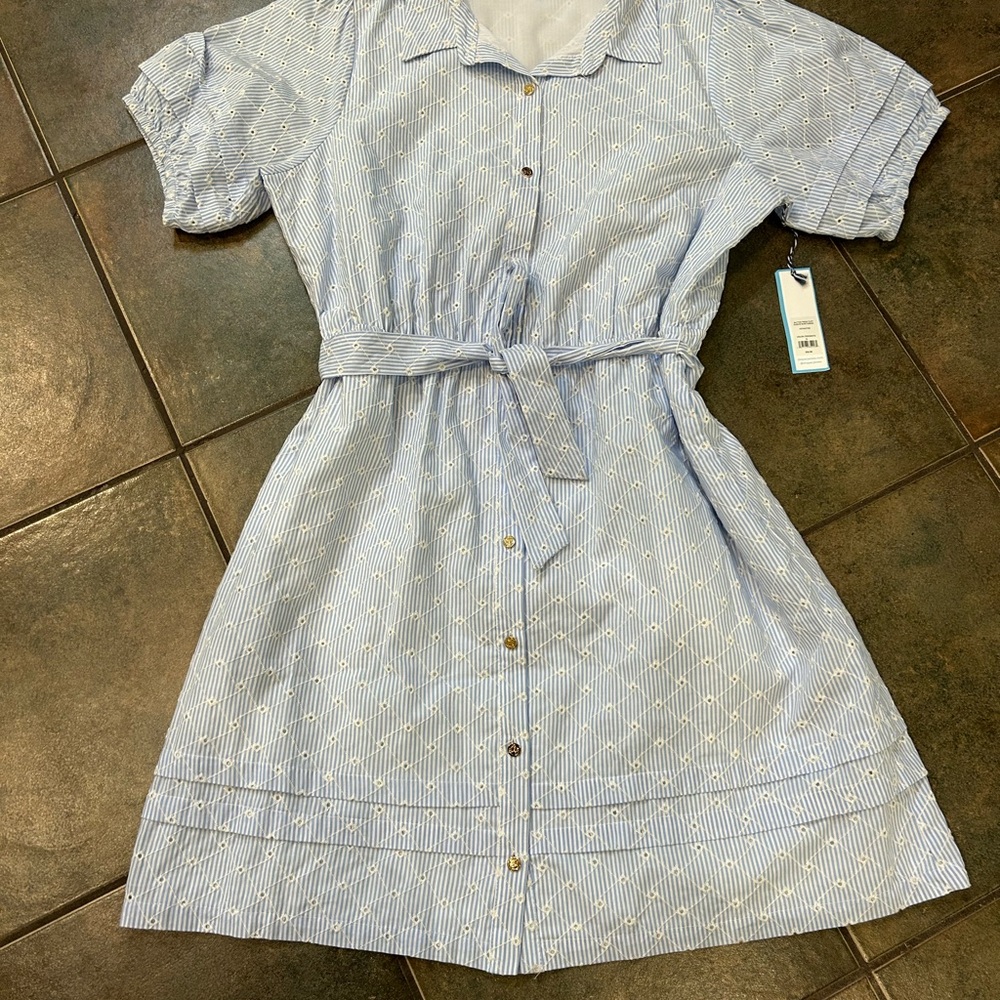 Draper James Blue and White Striped Dress